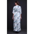 thumbnail image 2 of Bimba Robe Longue Imprimée en Rayonne Pêche Florale et Merle d'Amérique, Taille Smockée, Fente Latérale, Robe pour Femme - XX-Grand, 2 of 6