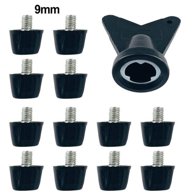 GLFILL 12 Pcs Crampons de Bottes de Football Pointes Stables Antidérapantes pour Chaussures de Rugby Chaussures de Randonnée 9 mm