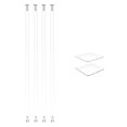 thumbnail image 4 of 9 X 9 X 36" 1/2" Rods Clear Riser Acrylic Transparent Plexiglass Pedestal Table Display Podium Glorifier Riser Stand Centerpiece Flower Sculputure Merchandise Lamp Book Stand 2X10136-9X9"+4X10133-36", 4 of 5