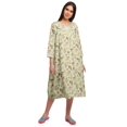 thumbnail image 2 of Moomaya Robe de Nuit d'Allaitement en Coton à Col Rond Imprimée pour Femmes, 2 of 6
