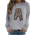 thumbnail image 2 of Liquidation à 50 % Chandail Surdimensionné pour Femmes 2023 Mode Décontractée Manches Longues Col Rond Imprimé Chandail pour Dames Hauts Blouse, 2 of 3