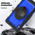 thumbnail image 3 of Case for Lenovo Tab K10 10.3 Inch / M10 FHD Plus 2020 2nd Gen with Screen Protector, 360 Degree Rotating Kickstand Hand Strap Heavy Duty Shockproof Cover with Shoulder Strap, Dark Blue PC, 3 of 7