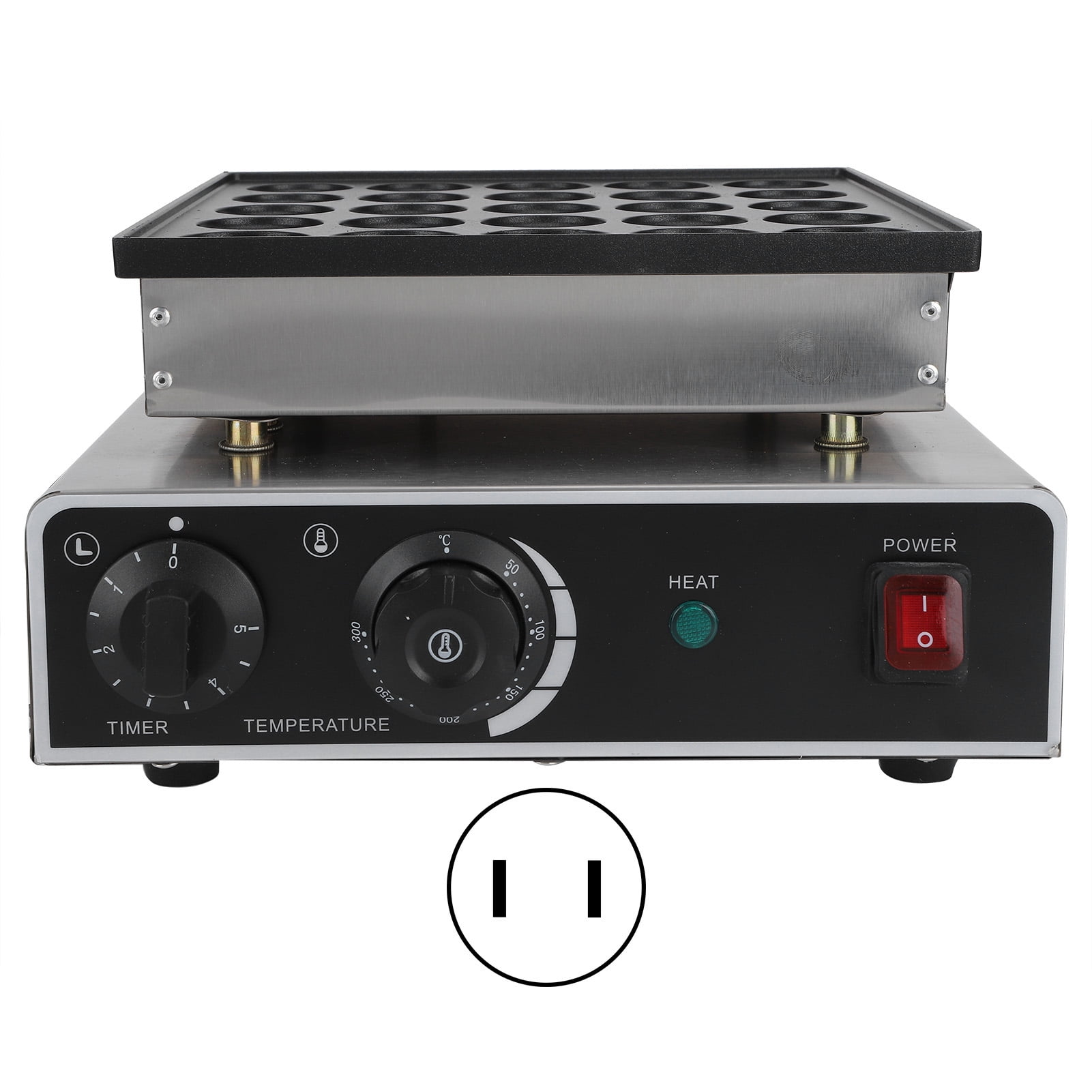 Muffin Maker, Food-grade Stainless Steel Rapid Heating 950W Waffle Machine, For Home Making Muffins, Waffles, Pancakes Restaurant Kitchen Appliance US Plug 110V