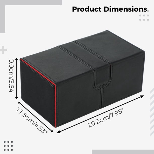 yugioh deck box dimensions ZLCA Card for Trading Cards, MTG Deck Case Holds 100+ Single Sleeved Cards, PU Leather Magnetic Card Storage Box Fits for TCG CCG Magic Game Cards (Black& Green) Recommended for children from 6 years of age. UAONO Card Deck Box for