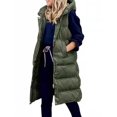 thumbnail image 1 of Innerwin Gilet Sans Manches à Capuche pour Femmes, Veste de Voyage Mi-Longue Vert Armée 4TG, 1 of 2