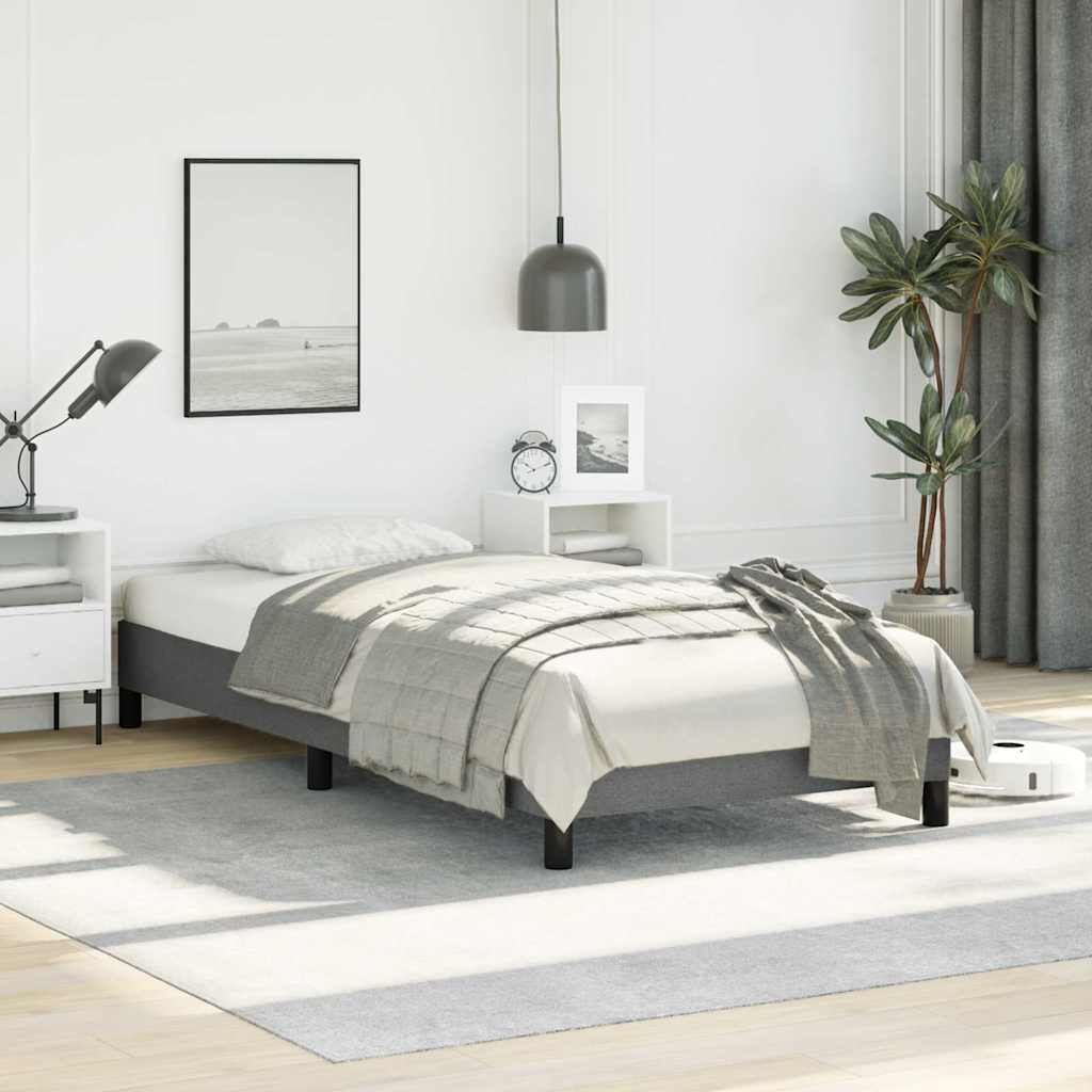 vidaXL Bed Frame Dark Grey 100x190 cm Twin Fabric