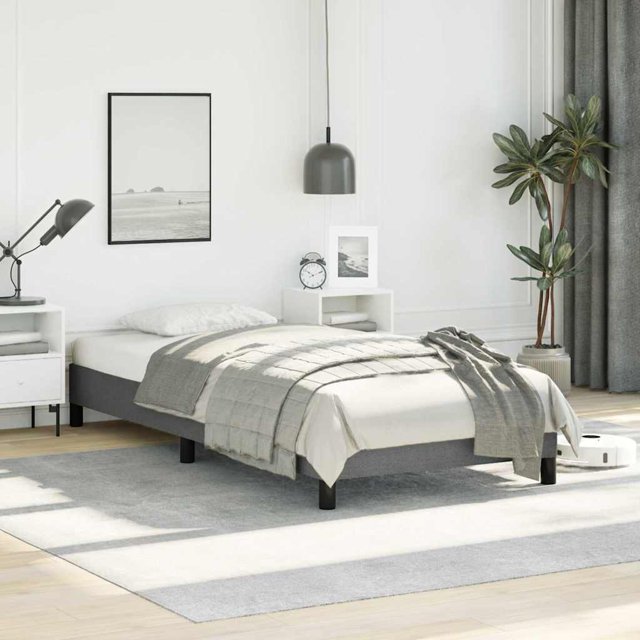 vidaXL Bed Frame Dark Grey 100x190 cm Twin Fabric