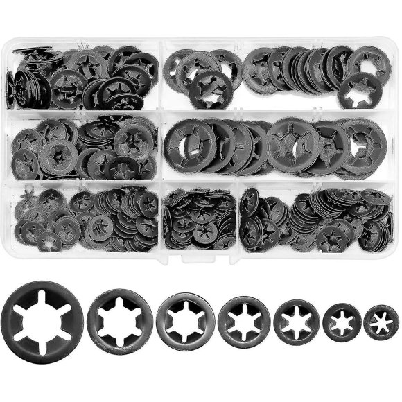 340 Pcs Lock Washers Starlock Lock Washers Kit Bearing Fastener M3 M4