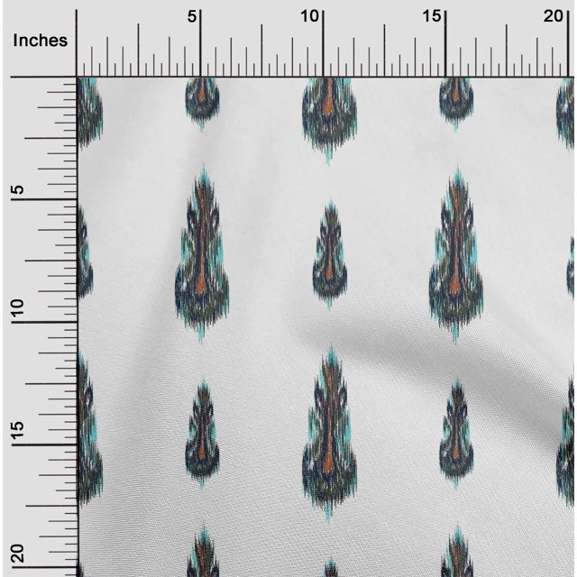 oneOone Georgette Viscose Fabric Ethnic Ikat Print Sewing Fabric BTY 42 Inch Wide