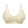 thumbnail image 1 of Virmaxy Womens Wireless Bra Solid Color Soft and Comfortable Gathered Large Bra Solid Color Soft and Comfortable Without Steel Rings Gathering To A Large Bra Beige-1 L, 1 of 3