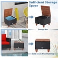 thumbnail image 3 of Gymax 3PCS Patio Rattan Conversation Set Outdoor Furniture Set w/ Red Cushions, 3 of 6