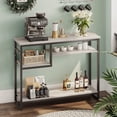 thumbnail image 1 of Bestier Metal Narrow Console Table, 4-Tier Hallway Table with Shelves, Retro Grey, 1 of 6