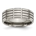 thumbnail image 1 of Titanium 8mm Grooved Polished Band Ring 11.5 Size, 1 of 6