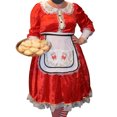 thumbnail image 2 of Gupgi Female Dress, Contrast Color Bowknot Square Neck Long Sleeve One-Piece, 2 of 3