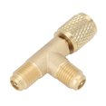 thumbnail image 2 of Adaptateur de Té de Noyau de Vanne, Adaptateur de Té d'Attelage Rapide Durable 1/4 Po Antirouille en Laiton Haute Résistance pour R22 R12 R134, 2 of 8