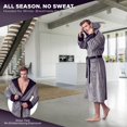thumbnail image 4 of Mens Plush Robe with Slipper Set - BOSS - Men Bathrobe Collection - Lifetime Durable, Curated Hotel Spa Robe with Hood & Pockets - Anti-Slip Belt - Breathable Yet Warm - Won’t Pill, Tear or Darken, 4 of 5