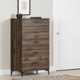 thumbnail image 1 of South Shore Musano 5-Drawer Chest with Metal Legs for Adult, in Natural Walnut, 1 of 12