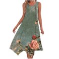 thumbnail image 2 of Ovzne Robes pour Femmes Robe de Plage Femme Mode Été Plage Imprimé Poches Camisole Col Rond Sans Manches Robes Camisole Robe pour Femmes Liquidation, 2 of 6