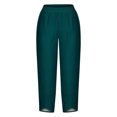 thumbnail image 4 of Women's Summer Comfortable Loose Wide Legged Fashion Solid Color Capris RXIRUCGD Vert, Taille: S, 4 of 5