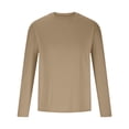thumbnail image 3 of Long Sleeve T-Shirts for Men Casual Crew Neck Solid Color Tops Lightweight Breathable Sun Protection Blouse Clothes, 3 of 5