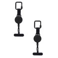 thumbnail image 1 of Porte-clés Rétractable, Porte-Badge Mousqueton Robuste, Support d'Identité pour Moulinet de Badge Rétractable, Support de Porte-Clés Extensible, avec Cordon en Acier, 2 Pcs, 8.27x1.77 Pouces(Noir*2), 1 of 5