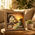 thumbnail image 1 of Sea Glass LED Light Box Wooden Frame Nautical Decor, 1 of 7
