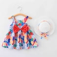 thumbnail image 2 of Robe pour Nouveau-Né Sans Manches Robe Tutu pour Bébé Robes d'Été pour Filles avec Chapeaux 2 Pcs Robe de 1er Anniversaire 2-3 Ans, 2 of 8