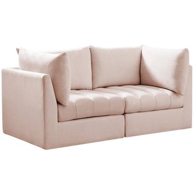 Meridian Furniture Jacob Sofa Modulaire en Velours Rose