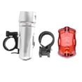 thumbnail image 2 of Waterproof 5 LEDs, Front Headlight Rear  Light Bike Bicycle Set AccessorySilver, 2 of 8