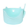 thumbnail image 3 of Open Top Cat Litter Box Litter Pans Cage Large Pan Portable Durable Potty Toilet Green, 3 of 9