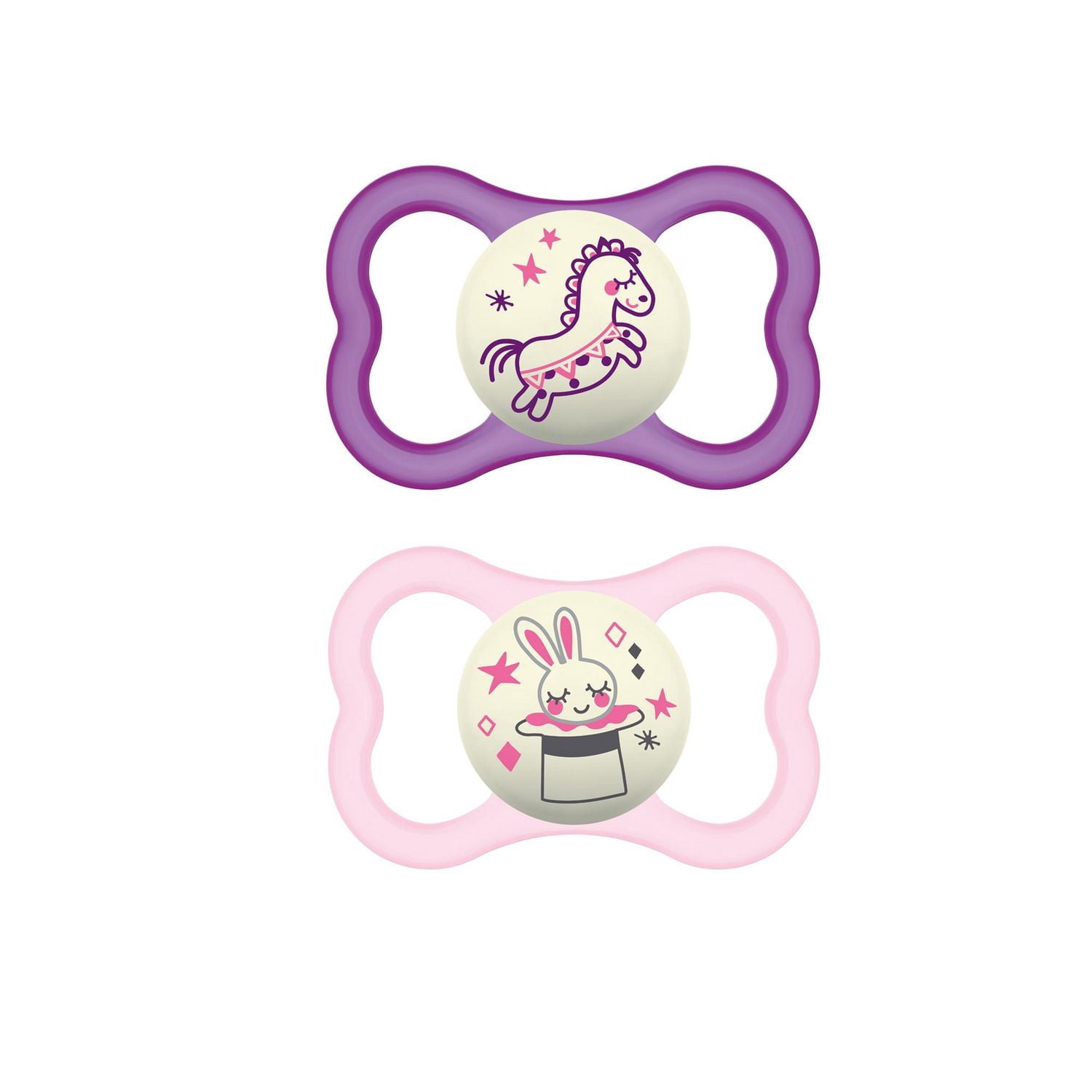 MAM Air Night Pacifiers (2 pack), MAM Sensitive Skin Pacifier 16+ Months, Glow in the Dark Pacifier, Best Pacifier for Breastfed Babies, Assorted, Baby Pacifiers
