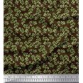 thumbnail image 1 of Soimoi Brown Georgette Viscose Fabric Leaf Print Sewing Fabric Yard 44 Inch Wide, 1 of 3
