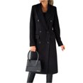 thumbnail image 1 of LUXUR Manteau Femme Double Boutonnage Automne Noir 2TG, 1 of 3