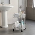 thumbnail image 4 of Rvkxad Two Tier Rolling Storage Cart, Multi-Layer Transparent Movable Trolley for Kitchen Bathroom, Portable Shelf Organizer, 4 of 6