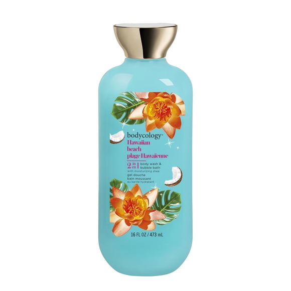 Bodycology Hawaiian Beach 2-in-1 Body Wash and Bubble Bath, 473 ml
