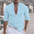 thumbnail image 4 of XZNGL Chemise à Manches Longues Homme Unie Décontractée Mode Col Rabattu Bouton Chemise à Manches Longues Blouse Chemises Habillées pour Hommes Chemises à Manches Longues pour Hommes Manches Longues Homme Chemise à Manches Longues, 4 of 6