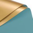 thumbnail image 1 of Unique Bargains Double Sided Color Flower Wrapping Paper Grey Blue+Gold 22.8'x22.8' Waterproof 20 Pack, 1 of 5