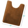 thumbnail image 3 of 1 Contour Clara Clark Bath Mat Bathroom Rug - Absorbent Memory Foam Bath Rugs - Non-Slip, Thick, Cozy Velvet Feel Microfiber Bathrug, Plush Shower, Toilet- Floor Bathmats Carpet - Brown - 24"x19", 3 of 6