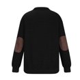 thumbnail image 4 of DPTALR Homme Casual Patchwork Pull Manches Longues Stand Col Fermeture Éclair Blouse, 4 of 4
