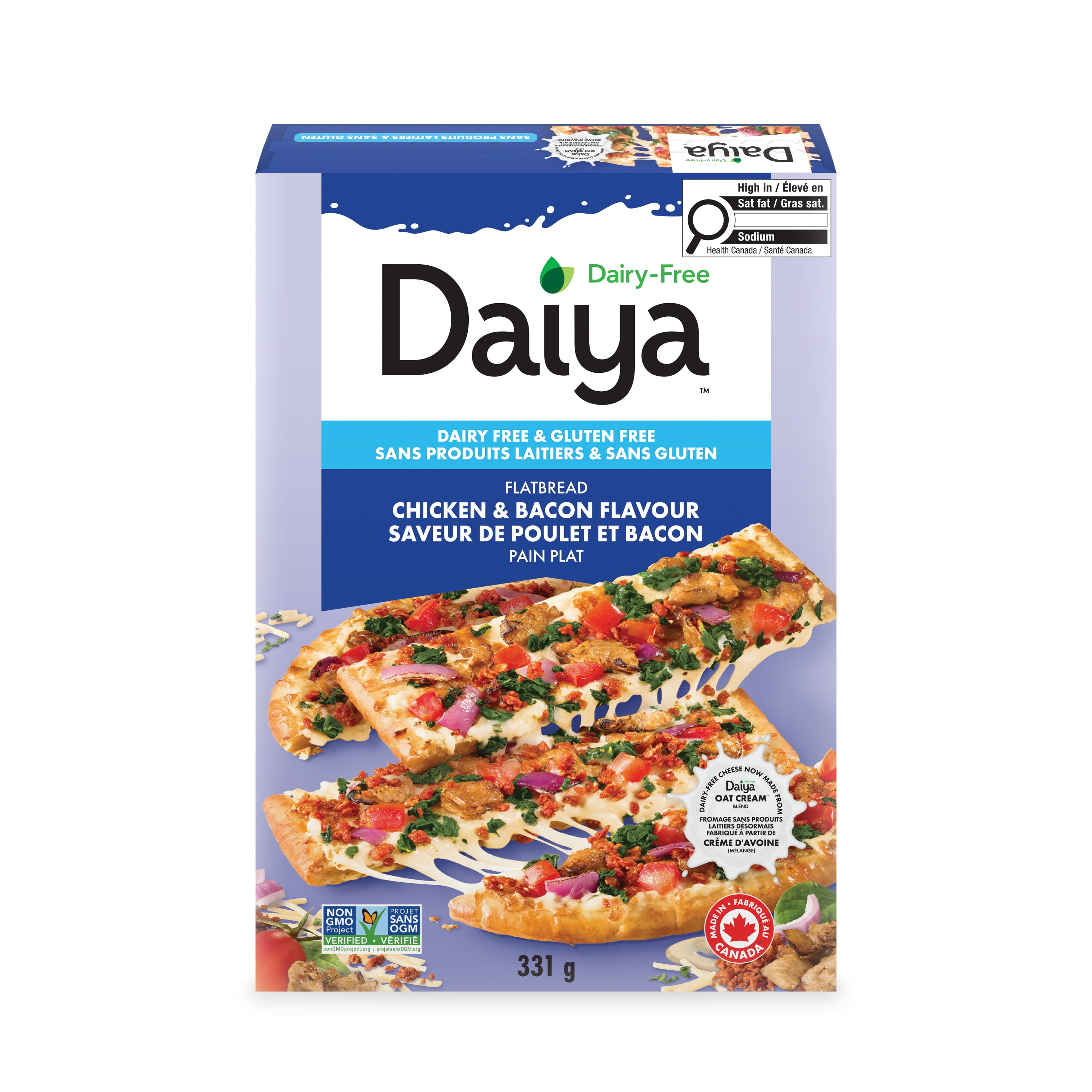 Daiya pain plat au poulet et bacon sans viande, aromatisé au ranch et sans produits laitiers, végétalien (surgelée) 331g