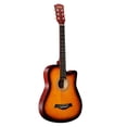thumbnail image 1 of 38'' Full Size Adult 6 Strings Cutaway Folk Acoustic Guitar for Students Beginners (Sunset), 1 of 7