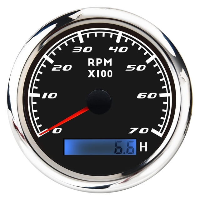 6000 RPM Tachometer Gauge With Red Backlight 3K 4K 7K 8K RPM Digital Tacho Meter Sensor 85mm stainless steel 316 bezel Gauges ,Easy to Calibrate