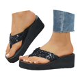 thumbnail image 2 of Women's Summer Fashion Clip Toe Solid Color Sequined Beach Slippers, 2 of 6