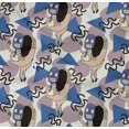 thumbnail image 3 of oneOone Tissu Popeline de Coton Sergé Blanc à Poistriangle & Monstre Matériel de Robe Imprimé Tissu au Mètre 56 Pouces de Large, 3 of 3