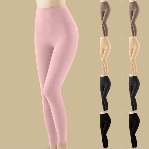 QATAINLAV Leggings for Women Fall Winter Velvet Warm Yoga Pants Solid Color High Waisted Seamless Leggings Casual Comfy Tight Legging Pants Black XL Lightening Sales