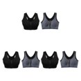 thumbnail image 1 of Youkk 2x Fit With Multiple Sizes Available Zip Front Sports Bra Seamless Construction black + gray S 3Set, 1 of 6