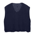 thumbnail image 4 of Women's Sleeveless Knit Cardigan Vest Solid Color Pocket Button Front Short Spring Summer Outerwear Coat, 4 of 7