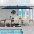 thumbnail image 1 of Costway 13 FT Large Patio Umbrella with LED Solar Lights Crank Handle 12 Heavy-Duty Ribs Navy, 1 of 10