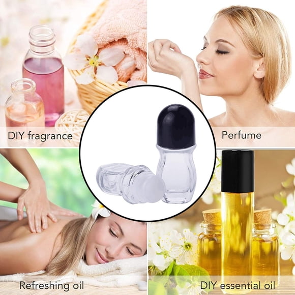 Storage Containers 2 Glass Roll On Bottle for Aromatherapy Blends with Stainless Steel Massage Refillable Leak Proof Design Ideal for Homes and Personal Care 2PCS