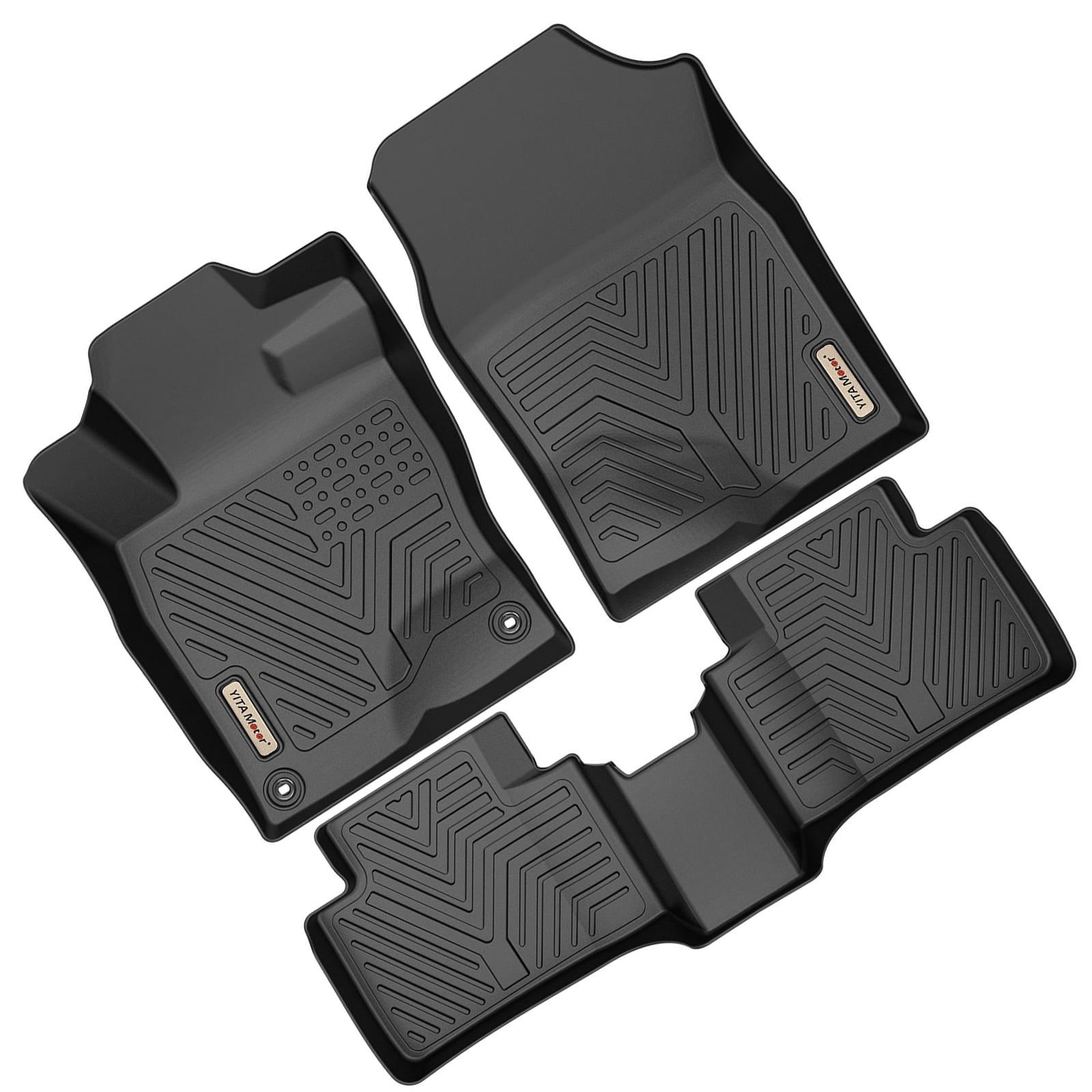 DEXTRUS TPE Rubber Floor Mats 1st & 2nd Row for 2016-2021 Honda Civic Sedan & Hatchback 4-Door Set All-Weather